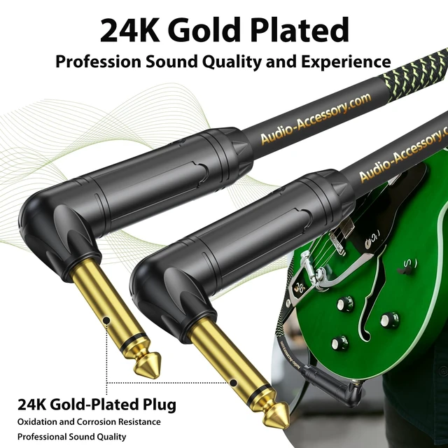Alt view image 2 of 5 - AA AUDIO ACCESSORY Pro Series Guitar Cable 15ft,Muti-Shielded Noise-Free