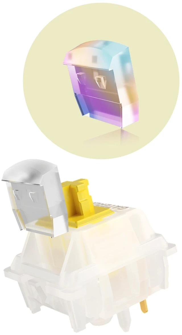 Alt view image 2 of 5 - GATERON Milky Yellow Pro V3 Keyboard Switches, Pre-lubed Linear 5 pin for All MX Mechanical Keyboard (108PCS)