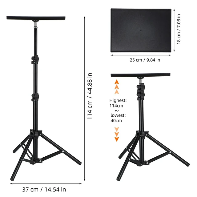 Alt view image 2 of 5 - jojofuny Projector Stand Tripod Adjustable Height with Anti-Slip Tray Portable Stand for Projectors and Laptops Tabletop or Floor Use for Home Office Bedside and Stage