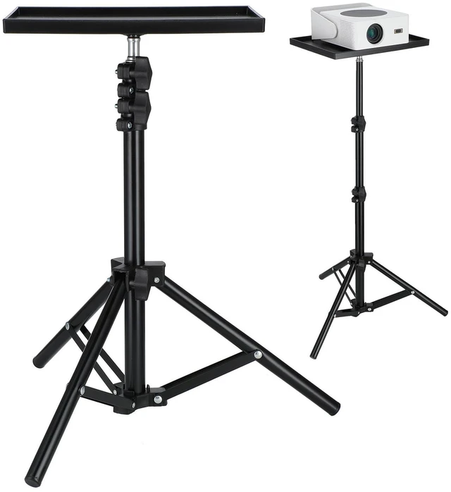 Main image of jojofuny Projector Stand Tripod Adjustable Height with Anti-Slip Tray Portable Stand for Projectors and Laptops Tabletop or Floor Use for Home Office Bedside and Stage