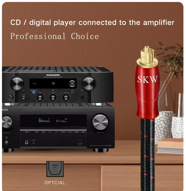Alt view image 5 of 5 - SKW Entry Level HC Series Digital Optical Audio Toslink to Toslink Cable 16.4ft/5M