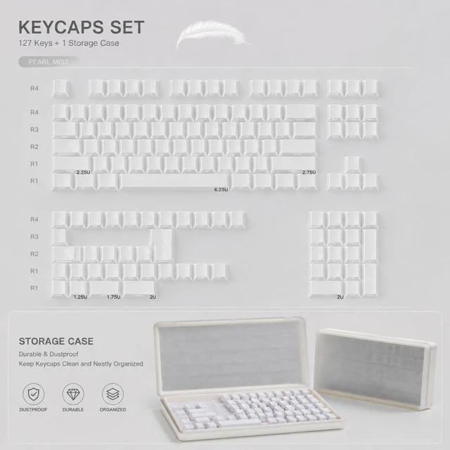 Alt view image 4 of 5 - Sumgsn 136 Keys PBT Shine Through Keycaps - Prism Keycaps with Storage Box