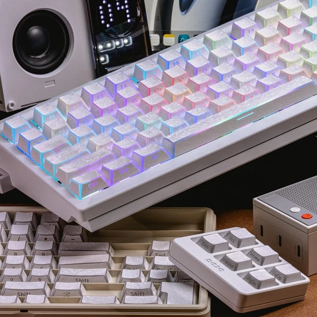 Alt view image 5 of 5 - Sumgsn 136 Keys PBT Shine Through Keycaps - Prism Keycaps with Storage Box