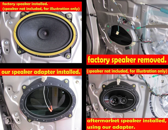 Alt view image 3 of 5 - Front Door Speaker Adapter Spacer Rings Fits 2002-2011 Camry & 2005-2015 Tacoma- SAK010_691-1 Pair