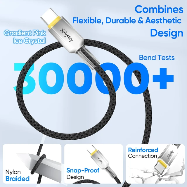 Alt view image 4 of 5 - USB C to USB C Cable 10FT 5-Pack, 60W Fast Charging Long Type-C Cord