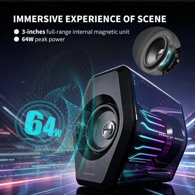 Alt view image 2 of 5 - Edifier G2000 Pro 2.0 Computer Gaming Speakers with 64W Peak Power, Black