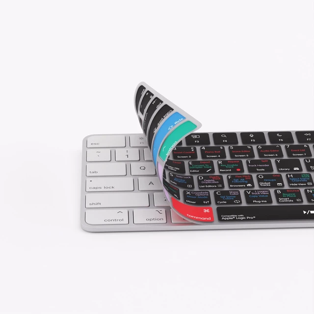 Alt view image 3 of 5 - Editors Keys Logic Pro Keyboard Cover Compatible with Apple Magic Numeric Keyboard - Silicone Protective Skin with Logic Pro Shortcuts - Fits TouchID and Non-TouchID Models