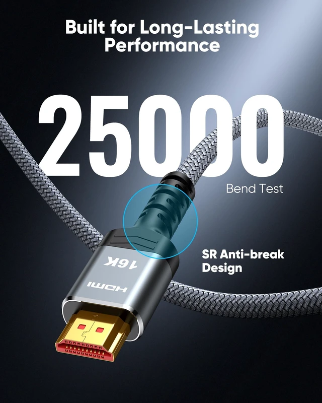 Alt view image 5 of 5 - Highwings 75 FT 16K 10K 8K Fiber Optic HDMI Cable with 8K@120Hz 144Hz