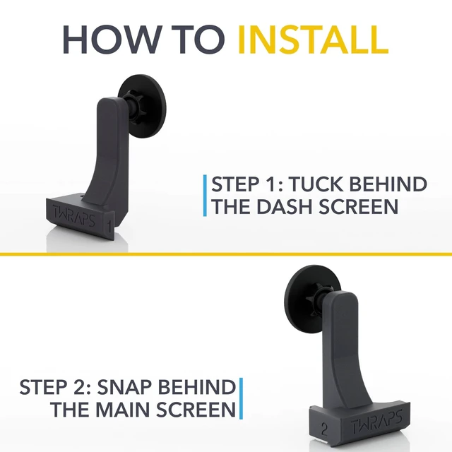 Alt view image 5 of 5 - TWRAPS Dashboard Phone Holder for Rivian R1S & R1T, iPhone and Other Phone Cases, No Glue or Screws Secure Anchor Behind Screen on Dash, Accessory for Rivian 2021-2026 (Magnetic Mount)