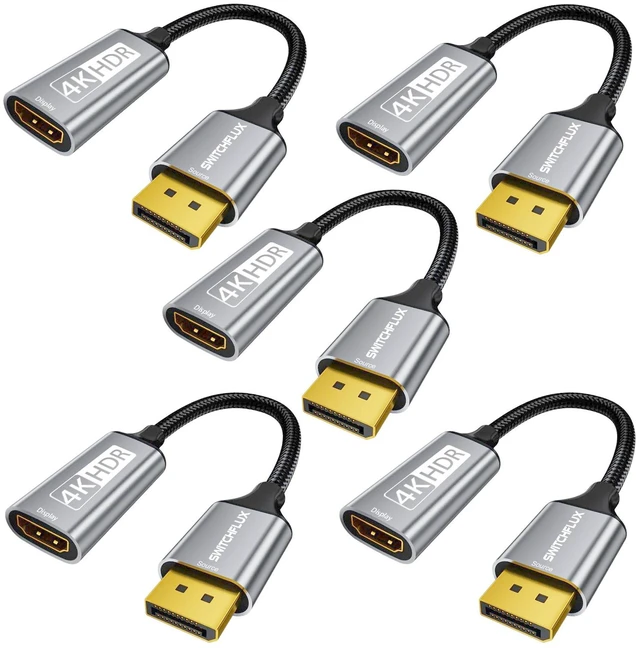 Main image of SWITCHFLUX 4K@60Hz Active DisplayPort to HDMI UniDirectional Adapter-5Pack