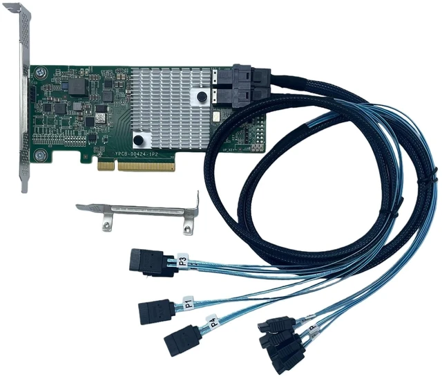 Main image of YiBaoTong SAS 9300-8i LSI SAS3008 8-Port 12Gb PCIe X8+2*SFF-8643 SATA Cable