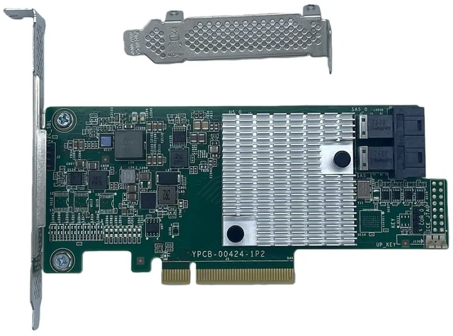 Alt view image 3 of 5 - YiBaoTong SAS 9300-8i LSI SAS3008 8-Port 12Gb PCIe X8+2*SFF-8643 SATA Cable