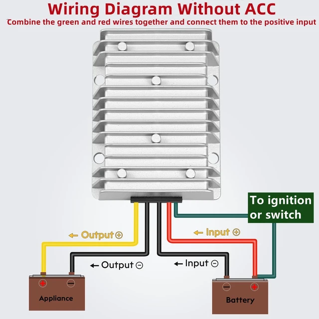 Alt view image 4 of 5 - Acc Control 30A 360W DC 24V 48V 36V to 12V Step Down Converter Volt Golf Cart Voltage Reducer Regulator Buck Transformer Waterproof with Fuse