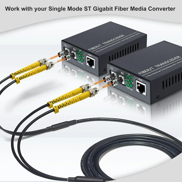 Alt view image 5 of 5 - Yunsufiberpro 300m / 980ft OFNR 5.0mm Diameter OS2 Single Mode Fiber Cable ST to ST, Riser Rated ST/ST Fiber Optic Patch Cord, Duplex 9/125 SMF Optical Jumper, Black