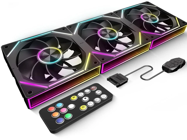Main image of GSCOLER FB120 3 Pack 120mm ARGB PC Case Fans - Wireless Splicing/Daisy-Chain, 16.8M Colors Infinite Mirror Reverse Fan with Remote, PWM Speed Control, High Airflow, Quiet Cooling for Gaming PC