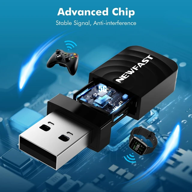 Alt view image 4 of 5 - NEWFAST Nano USB WiFi Adapter AC1300 Dual Band Wireless Network Adapter