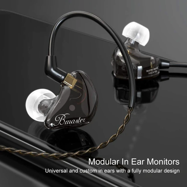 Alt view image 3 of 5 - BASN Bmaster Triple Driver in Ear Headphones, Wired IEMs MMCX Cable, Black
