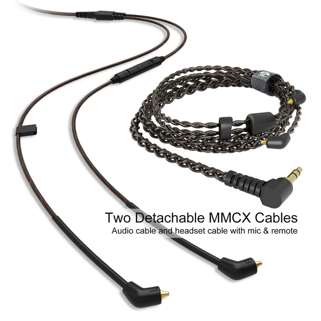 Alt view image 4 of 5 - BASN Bmaster Triple Driver in Ear Headphones, Wired IEMs MMCX Cable, Black