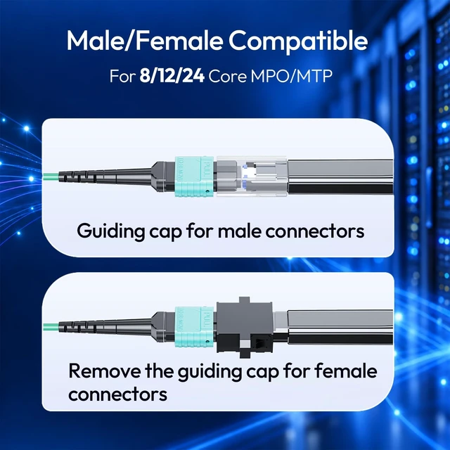 Alt view image 2 of 5 - 3PC Fiber Optic Cleaning Pen for 8/12/24 Core MPO/MTP Connector (White)