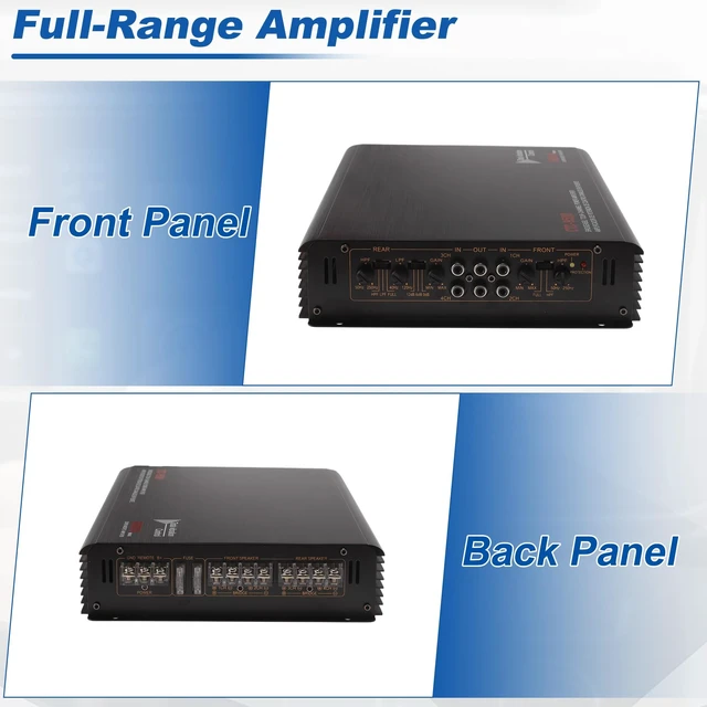 Alt view image 4 of 5 - RATCHROLL 6800 W 10-16' V Car Power Amplifier Class A/B Full-Range Amplifier Car Audio Stereo Amplifier Stereo Power Amp for Subwoofer and Door Speakers