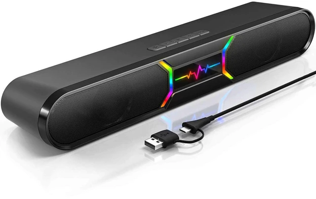 Main image of Desktop Computer Speakers 10W Stereo Soundbar with USB Audio & Bluetooth