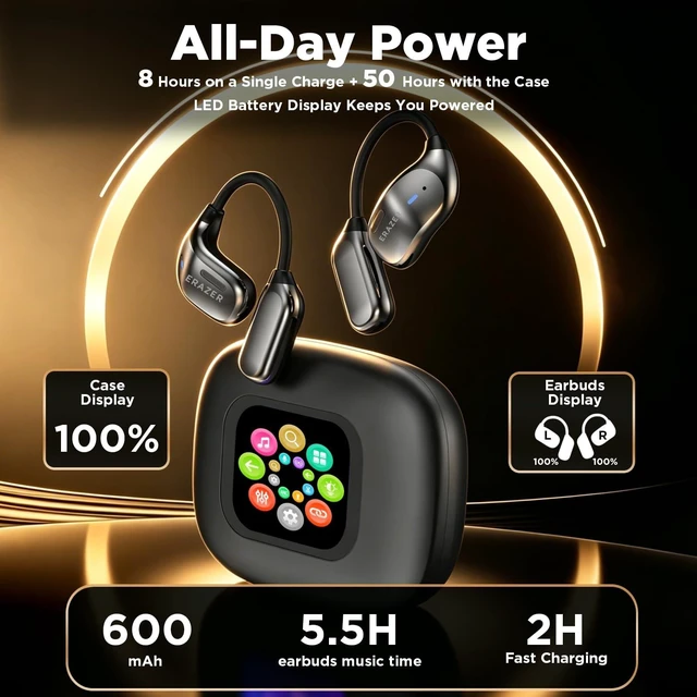 Alt view image 4 of 5 - ERAZER XF23 AI Translating Earbuds Real Time, 2026 New AI 165 Languages Translator Ear Buds, Wireless Bluetooth 6.0 Headphones, 4-in-1 Audifonos Traductores Ingles Espanol for Travel Meeting Le