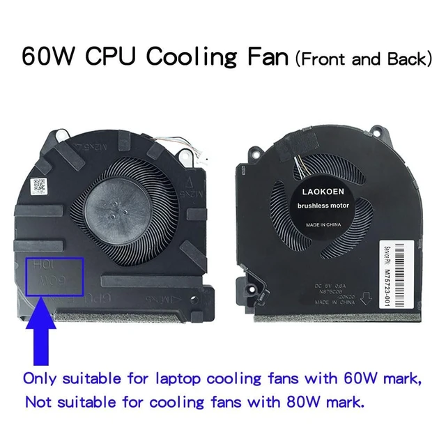 Alt view image 3 of 5 - New Cooling Fans for HP Victus Gaming laotop 16-d 16-e TPN-Q263 TPN-Q264 RTX3050 RTX3050Ti GTX1650/Ti DC 5V 10H Fan P/N:M75723-001 M75721-001 M75720-001 M75722-001,Not for RTX3060 Laptop