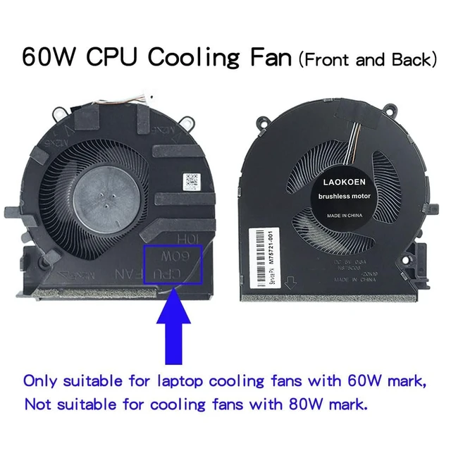 Alt view image 2 of 5 - New Cooling Fans for HP Victus Gaming laotop 16-d 16-e TPN-Q263 TPN-Q264 RTX3050 RTX3050Ti GTX1650/Ti DC 5V 10H Fan P/N:M75723-001 M75721-001 M75720-001 M75722-001,Not for RTX3060 Laptop