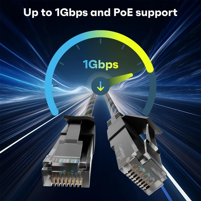 Alt view image 2 of 5 - Cat6 Ethernet Cable 4 FT (30-Pack), Snagless Cat 6 Patch Cable, Upgraded Transparent Flexible PVC Jacket, OFC Oxygen-Free Copper, 1Gbps, Internet Network Cable, Cat6 Cables, UTP, Black Cable -30 Pack