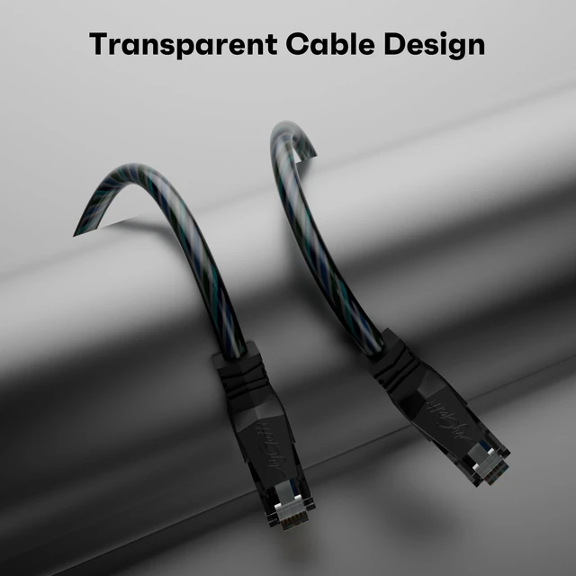 Alt view image 5 of 5 - Cat6 Ethernet Cable 4 FT (30-Pack), Snagless Cat 6 Patch Cable, Upgraded Transparent Flexible PVC Jacket, OFC Oxygen-Free Copper, 1Gbps, Internet Network Cable, Cat6 Cables, UTP, Black Cable -30 Pack