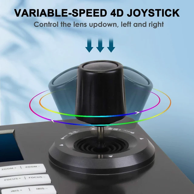 Alt view image 3 of 5 - ADKIDO PTZ Camera Controller Joystick, POE IP Network Keyboard with Real-Time 5-Inch LCD Screen, 4D Joystick Controller Compatible with Dome IP Camera