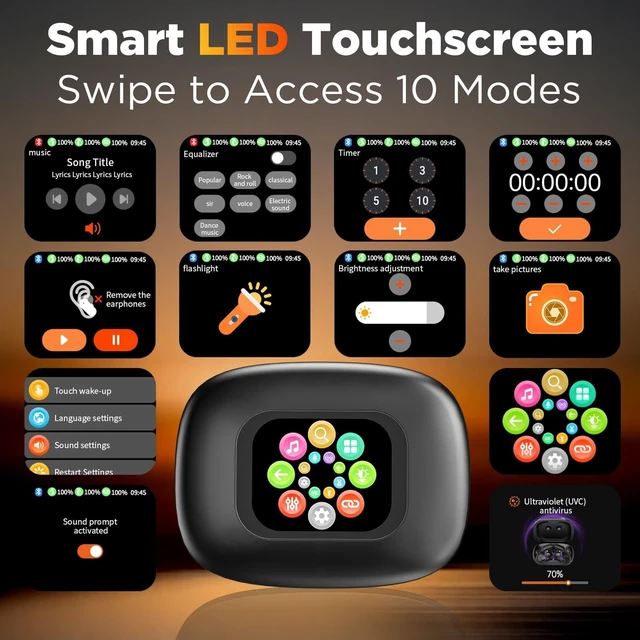 Alt view image 2 of 5 - ERAZER XF23 AI Translating Earbuds Real Time, 2026 New AI 165 Languages Translator Ear Buds, Wireless Bluetooth 6.0 Headphones, 4-in-1 Audifonos Traductores Ingles Espanol for Travel Meeting Le