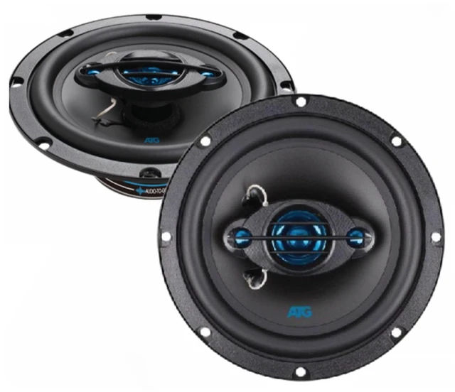 Main image of ATG Audio 6.5" 3-Way Coaxial Car Speakers - 50W RMS / 160W Peak - Full Range Factory Upgrade Replacement - Includes Grilles - ATG65