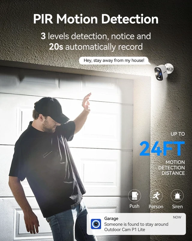 Alt view image 5 of 5 - LongPlus 3K Wireless Outdoor Security Camera 24/7 Recording Security Camera