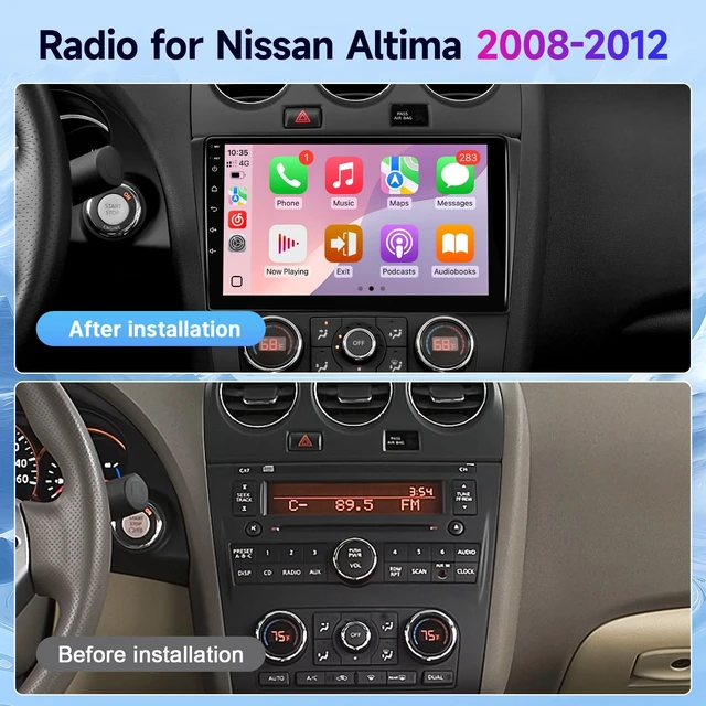 Alt view image 2 of 5 - Leadfan Double Din Linux Car Stereo for Nissan Altima (Auto AC) 2008-2012