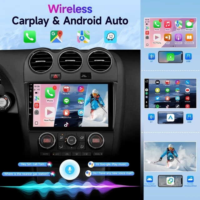 Alt view image 5 of 5 - Leadfan Double Din Linux Car Stereo for Nissan Altima (Auto AC) 2008-2012