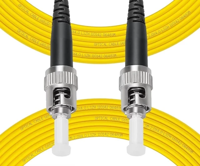 Main image of FibergagaOS2 ST to ST Fiber Optic Cable Single Mode Simplex 3m(10ft, 5Pack