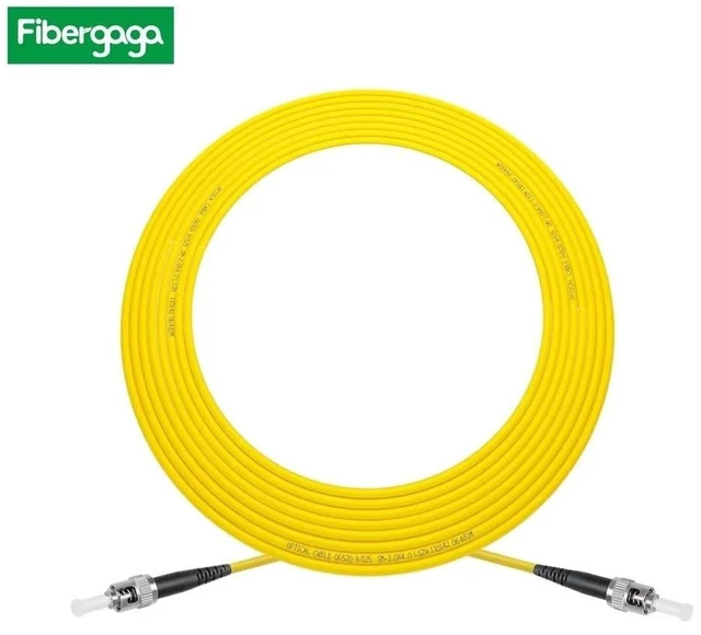 Alt view image 5 of 5 - FibergagaOS2 ST to ST Fiber Optic Cable Single Mode Simplex 3m(10ft, 5Pack