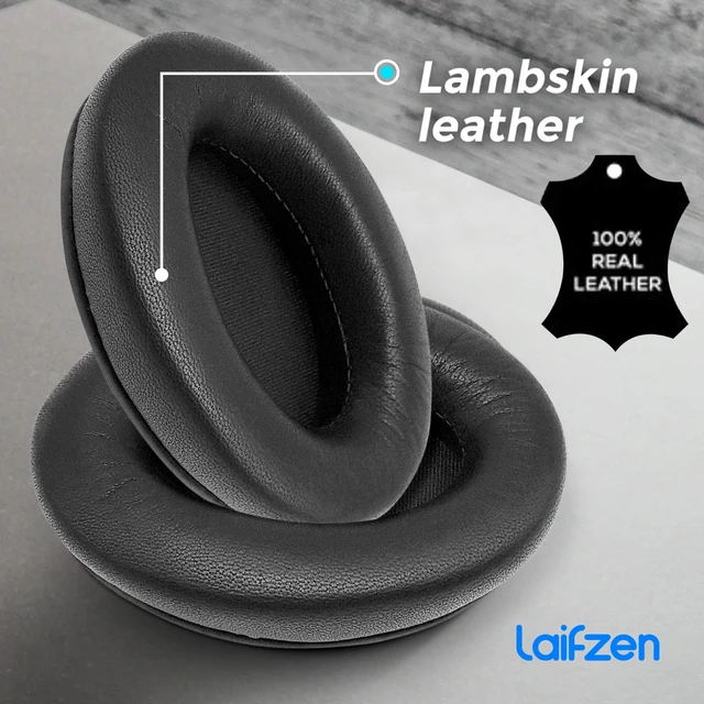 Alt view image 3 of 5 - Lambskin XM4 Earpads for Sony WH-1000XM4 Headphones Replacement 1000 XM 4 Real Sheepskin Leather Ear Pads Cushions Earmuffs Cups Covers (Midnight Blue)