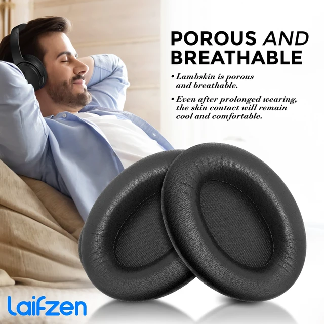 Alt view image 5 of 5 - Lambskin XM4 Earpads for Sony WH-1000XM4 Headphones Replacement 1000 XM 4 Real Sheepskin Leather Ear Pads Cushions Earmuffs Cups Covers (Midnight Blue)