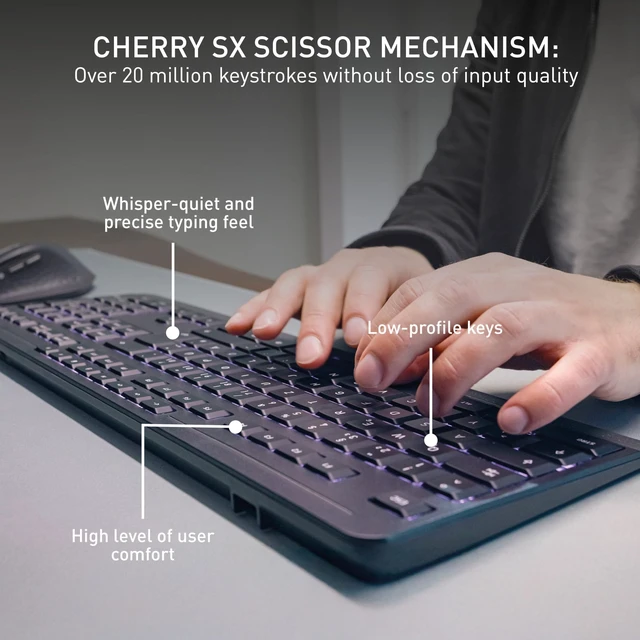 Alt view image 4 of 5 - CHERRY Stream Desktop Ultimate, Wireless Keyboard and Mouse Combo, Black