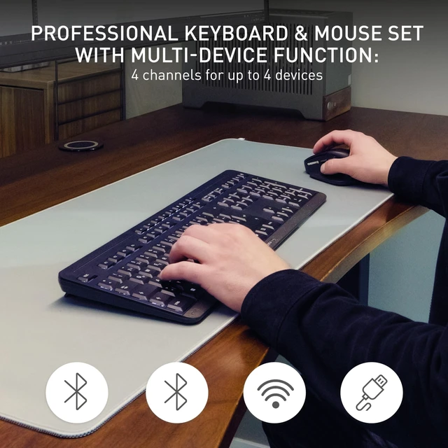 Alt view image 2 of 5 - CHERRY Stream Desktop Ultimate, Wireless Keyboard and Mouse Combo, Black