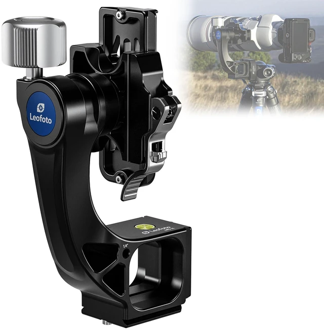 Main image of Leofoto Monopod Gimbal Head for Camera, Professional Aluminum Alloy Tripod Head with Arca-Swiss Dovetail Quick Release Plate, 360 Panoramic Shooting for DSLR Camera Up to 48lbs/22kg (MPG-02L)
