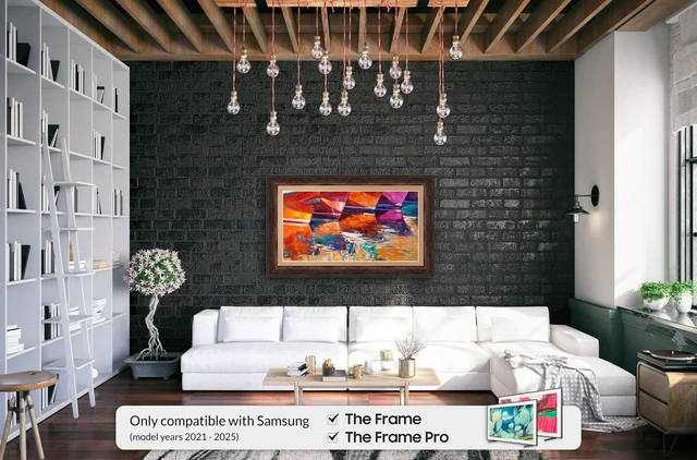 Alt view image 2 of 5 - Burlwood 50" Deco TV Frame for Samsung The Frame/Pro TVs