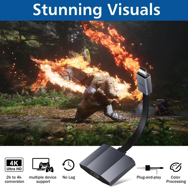Alt view image 5 of 5 - 4K Gaming Upscaler & Enhancer, Convert 1080p Image Without Delay 4K@60fps