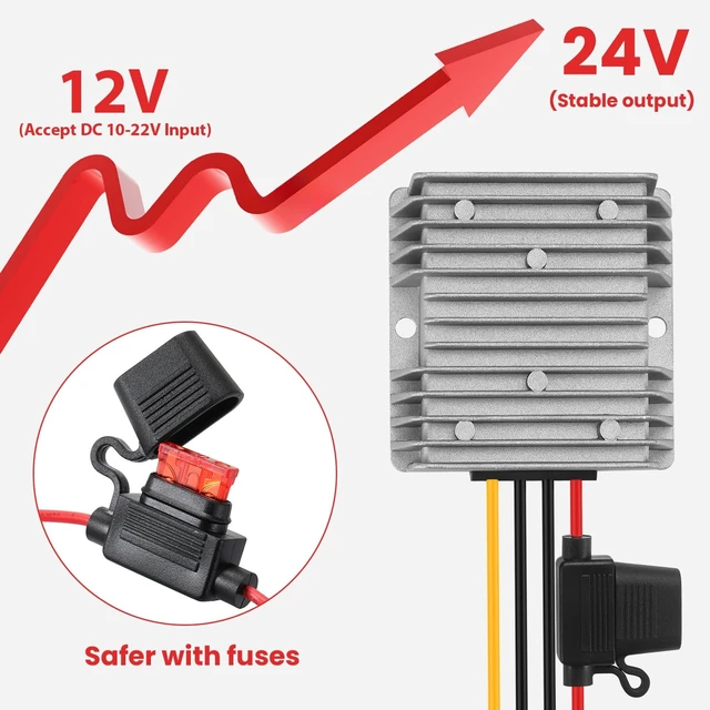 Alt view image 2 of 5 - MZHOU DC 12V Step Up to 24V 15A 360W Boost Converter Voltage Regulator