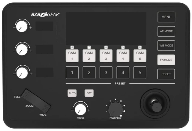 Main image of BZBGEAR Universal Compact Serial and IP PTZ Camera Joystick Controller (IP/RS232/422) - BG-Commander-Jr