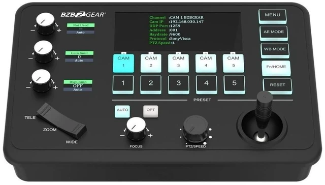Alt view image 2 of 5 - BZBGEAR Universal Compact Serial and IP PTZ Camera Joystick Controller (IP/RS232/422) - BG-Commander-Jr