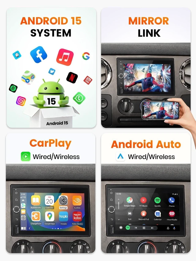 Alt view image 4 of 5 - 7" Car Stereo for Ford F150 (2004-2008) F250 (2008-2014) F350 (2008-2015)