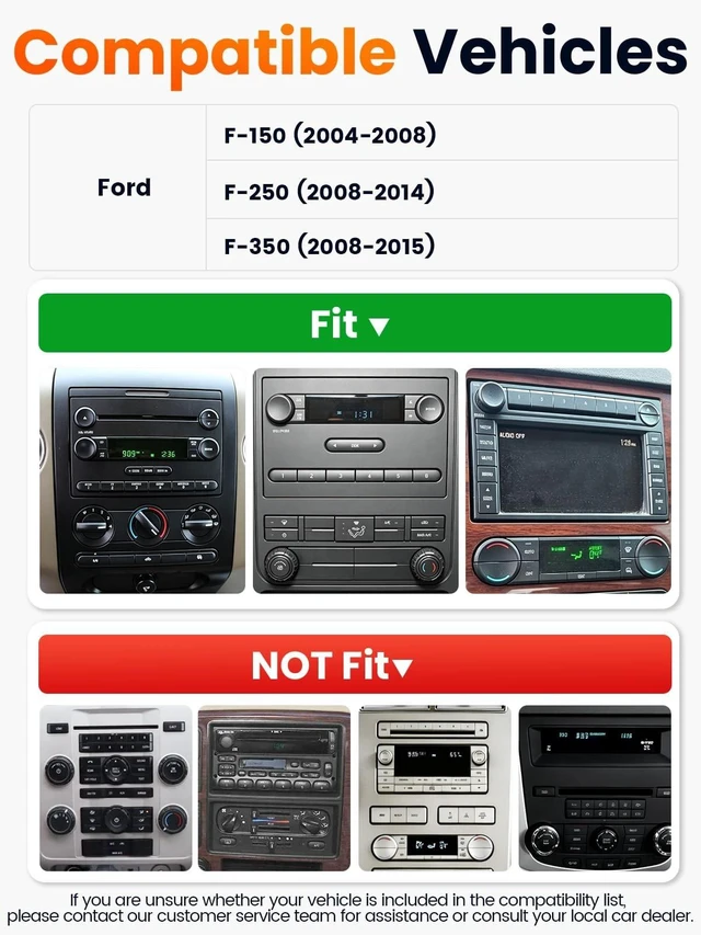 Alt view image 2 of 5 - 7" Car Stereo for Ford F150 (2004-2008) F250 (2008-2014) F350 (2008-2015)